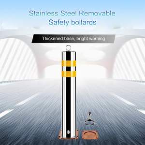 عمود أمان LHXLSH من الفولاذ المقاوم للصدأ حاجز لمواقف السيارات مع أشرطة عاكسة قابلة للإزالة للمناطق الحساسة للحركة المرورية - Product Image 1