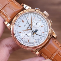 Montres chronographes automatiques mécaniques de luxe pour hommes, design tendance, boîtier en acier inoxydable, multifonctions, date, aiguille