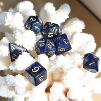 Ensemble de dés de jeu de rôle RPG en acrylique polyédrique de taille standard avec logo personnalisé, paillettes, pour Dungeons and Dragons