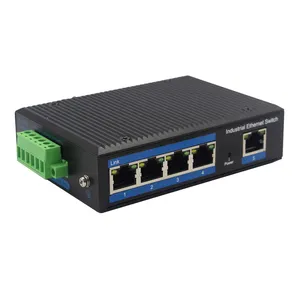 DIN Rail Mount POE Switch Não Gerenciada Industrial 5x100/1000Mbps RJ45 Cabo 100m POE Switch