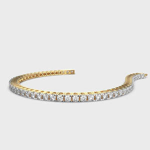 Bracelet de tennis classique de 3 cents en or délicat 14 carats avec moissanite et diamant-Cadeau de fête - Product Image 1