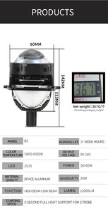 Đèn pha LED siêu nhỏ, chống nước, độ sáng cao, loại cắm là chạy, model B2, dùng để thay thế đèn pha ô tô - Product Image 4