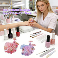 Support magnétique professionnel en résine plastique pour faux ongles Aurora Mermaid Shell – Présentoir d'entraînement pour la pratique du nail art et la formation en manucure