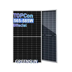 Advanced solar technology Topcon 585W double glass solar module 565W 575W 585W mono half cells megawatts solar plant use