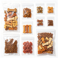 Sacs en plastique transparents refermables avec fermeture éclair pour friandises pour chiens, collations pour animaux de compagnie, stockage en vrac d'aliments
