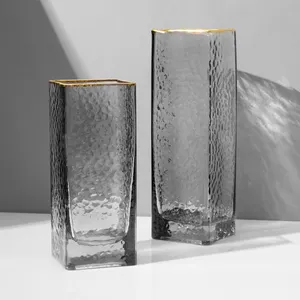 Vasen Glas Set, Clear Small Spaces Living Vase 6er Set für Home Decor Glas vasen Zylinder klar