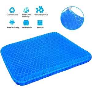 Coussin de siège en gel respirant à motif nid d'abeille pour l'été, soulagement de la pression, douleurs au dos et au coccyx, soutien lombaire à domicile, ergonomique et antidérapant - Product Image 1