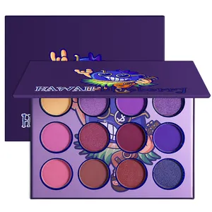 Purple Eyeshadow Palette 12 Color Mini Makeup Kit Palette-Hawaii Blueberry Matte And Shimmer Pigmented Violet EyeShadow