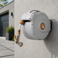 Tuyau d'arrosage rétractable automatique mural en PVC de haute qualité 20M avec buse de pulvérisation anti-abrasion et ressort flexible