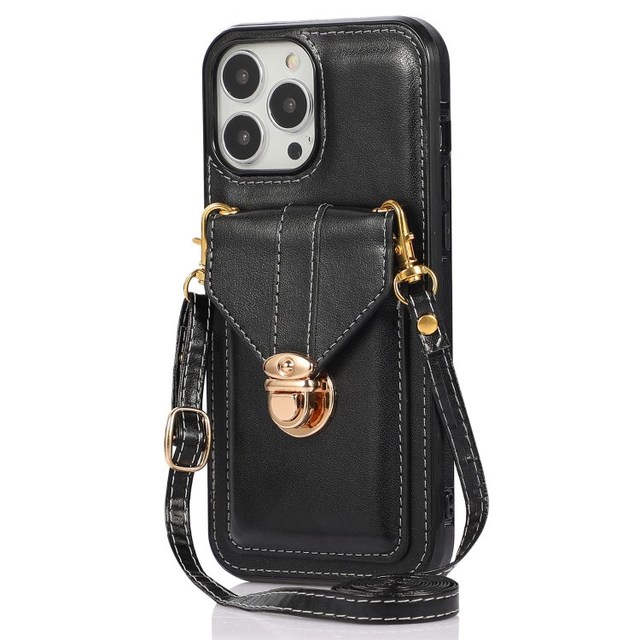 Wallet case Strap Lanyard for iPhone 15 14 Pro Max Plus 6.1 Inch Cell Phone Pouch Trendy Phone Cases
