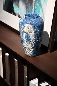 Jarrón de Mármol Azul Boliviano Hecho a Mano de Primera Calidad, Decoración Artística Elegante para Sala de Estar y Dormitorio - Product Image 4