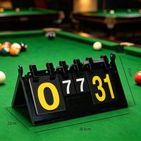 Table de billard portable réglable en PU S.Q.F SQF-SJ avec horloge mécanique à 4 chiffres et tableau de scores de bureau