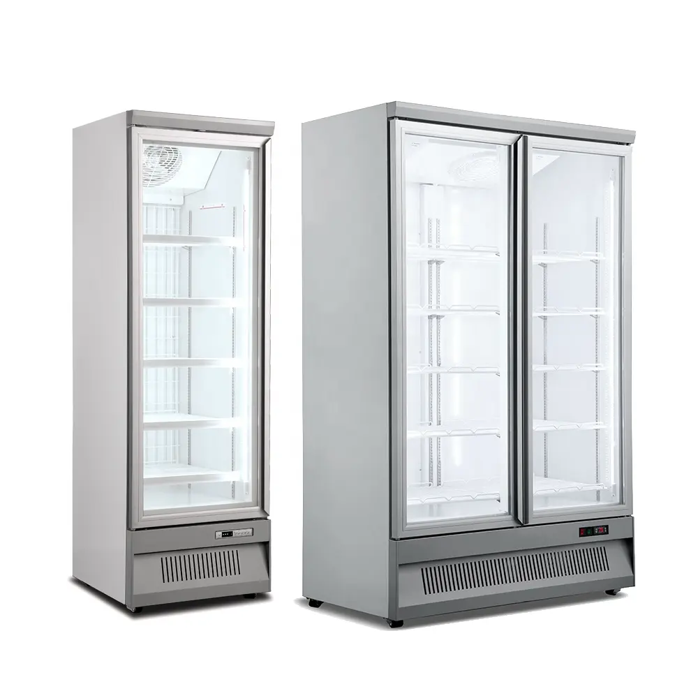Réfrigérateur à porte en verre, vitrine verticale pour les courses, système de supermarché, nouveauté