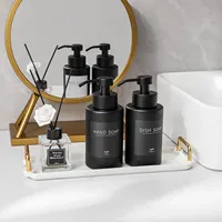 Flacon en verre 300ml 350ml Forme cylindrique Distributeur de savon liquide mousse Pompe Emballage