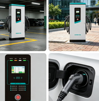 Station de recharge rapide DC 60 kW GBT CCS2 Chademo à montage au sol, contrôle par carte RFID intelligente, double connecteur, modèle CR-3, chargeur public pour véhicules électriques