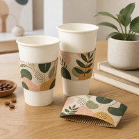Manchon de tasse à café personnalisé en carton kraft écologique pour événements promotionnels et emballages cadeaux