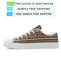 Chaussures en toile bohèmes personnalisables en gros pour usine, impression à la demande, logo OEM ODM, baskets décontractées avec nom personnalisé FN027-26027050-3
