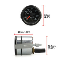2 Inch 52mm Pointer Mechanical Water Temperature Gauge with Sensor 130℃/265℉ Dual-scale Engineering Vehicle Instrument