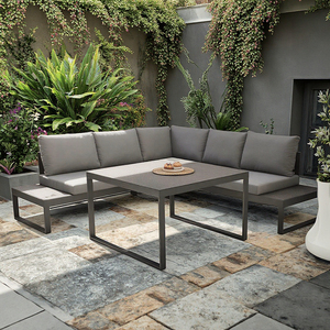 Mobilier d'extérieur <span class=keywords><strong>en</strong></span> aluminium BHR ensemble <span class=keywords><strong>de</strong></span> canapés <span class=keywords><strong>de</strong></span> <span class=keywords><strong>jardin</strong></span> <span class=keywords><strong>en</strong></span> forme <span class=keywords><strong>de</strong></span> L ensemble <span class=keywords><strong>de</strong></span> canapés <span class=keywords><strong>de</strong></span> <span class=keywords><strong>salon</strong></span> d'angle d'extérieur avec table à manger - Product Image 1