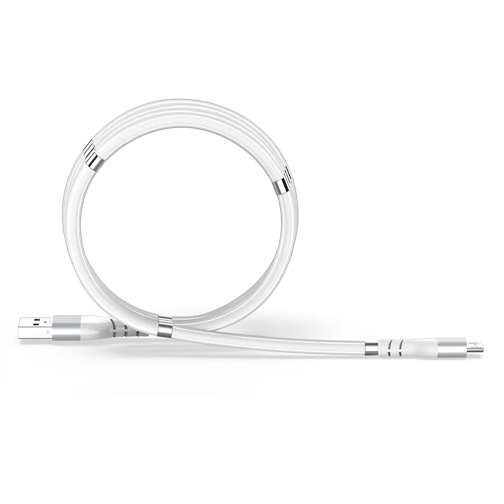 Jianhan Hot sell Portable Easy-coil charging cable Self-Winding magnetic cable For Mobile Micro TYPE C for X 11