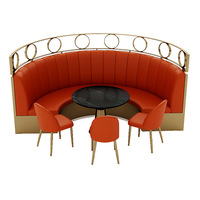 Ensemble de table et de chaises en acier inoxydable pour restaurant, commerce extérieur, restauration commerciale