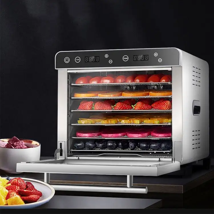 Machine de séchage de fruits en acier inoxydable 6 couches de température et de temps réglables mini déshydrateur de nourriture pour la maison