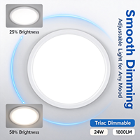Plafonnier LED encastré OEM 12 pouces 24W 5000K 1800LM 0,98 pouce Dimmable 100-120V Certifié ETL FCC
