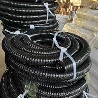 Tuyau en polyuréthane PU noir avec fil d'acier, conduit corrugué hautement flexible pour l'aération et l'extraction de poussière