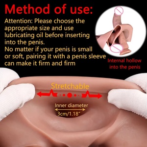 Wholesale Simulation Hollow Penis Set Wearable Silicone Pants Penis Sleeve Men's Adult Fun Masturbator Sex Toys - Product Image 6
