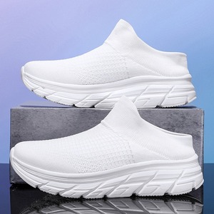 Chaussures décontractées à bout large pour hommes et femmes, grande taille, à enfiler, style mule, respirantes, en tricot, pour la marche - Product Image 4