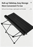 Table pliante en aluminium ultra-légère pour l'extérieur, taille moyenne, table de camping portable pour barbecue, pêche, pique-nique
