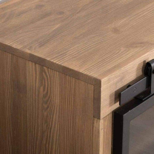 Consola de TV para Sala de Estar Hecha a Mano con Madera Sólida, Paneles Decorativos Tallados y Amplio Interior - Product Image 5