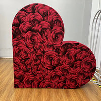 Housse de coussin florale imprimée 8x8, support de fond en tissu tendu pour rideaux et draperies, motif cœur