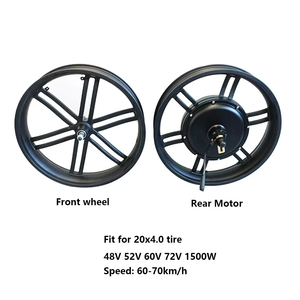 Kit de Conversión para Bicicleta Eléctrica con Motor de Rueda Trasera sin Engranajes de 20 Pulgadas (20x4.0, 20x4) para Neumáticos Anchos, 48V/52V, 1000W/1500W, Gran Venta - Product Image 5