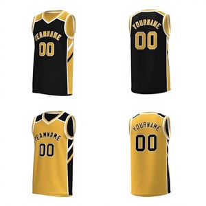 Maillots de basket-ball personnalisés 100% polyester, designs d'uniformes pour adultes, motifs d'équipe, impression par transfert thermique, séchage rapide à l'avant - Product Image 1