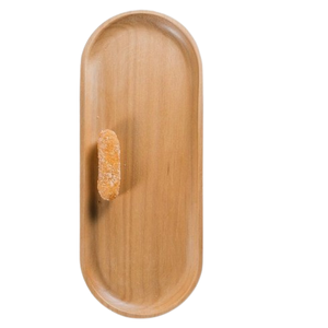 Plateaux de service arrondis de couleur foncée Planches décoratives pour ustensiles de cuisine Plateau de service en bois fabriqué à la main - Product Image 3