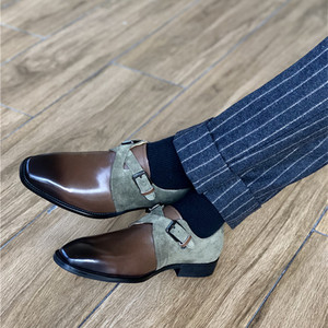 Nouvelle Arrivée Tendance Chaussures Habillées en Cuir Véritable pour Hommes à Double Boucle Monk Strap, Idéales pour Affaires, Mariages et Cérémonies d'Automne - Product Image 3