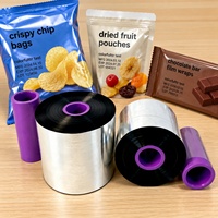Ruban de transfert thermique en résine de cire de qualité alimentaire bleu, 53 mm * 1100 m, compatible avec Videojet 6420, pour sacs à collation