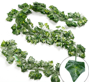 Décoration murale <span class=keywords><strong>de</strong></span> mariage à domicile, guirlande <span class=keywords><strong>de</strong></span> verdure artificielle, plantes en feuilles <span class=keywords><strong>de</strong></span> <span class=keywords><strong>lierre</strong></span> en plastique, plantes grimpantes suspendues avec des feuilles <span class=keywords><strong>de</strong></span> mariage pour la décoration - Product Image 2