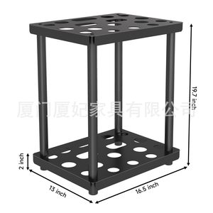 Metal <b>Garden</b> <b>Tool</b> Rack 2 Tier Carbon Steel Black Free Standing <b>Storage</b> Organizer - Product Image 2