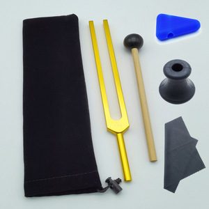 Juego de 9 diapasones de aluminio dorado con trípodes - Product Image 5