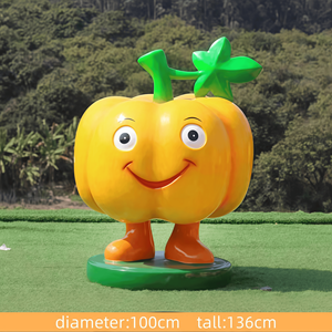 अनुकूलित पर्यावरण के अनुकूल रेसिन कद्दू की मूर्तियां हलोलीन कद्दू सब्जी मूर्तियां - Product Image 4