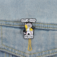Ne pas arrêter Meow émail broche Freddie plomb chant dessin animé chat broche revers Badge bijoux cadeau pour les Fans en gros