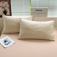 Ensemble de literie universel quatre saisons en coton lavé de style minimaliste moderne, 7 pièces, résistant à l'eau, 300 fils/cm², pour couette