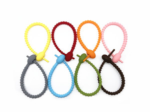 Multi Purpose Colorful Silicone Ties Bag <b>Clip</b> Cable <b>Straps</b> Bread Tie Reusable Rubber Twist Tie - Product Image 2