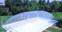 Enceinte de piscine gonflable transparente pliable en PVC avec couverture