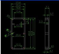 Boîtier en plastique ABS IP54 53*24*14mm pour clé USB, boîtier de jonction de charge USB, boîtier de module PCB