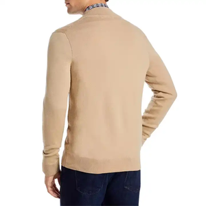 <span class=keywords><strong>Cardigan</strong></span> in Cashmere da uomo con cerniera piena in maglia invernale color <span class=keywords><strong>cammello</strong></span> chiaro su misura - Product Image 6