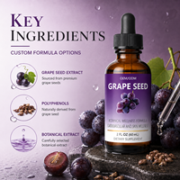 Extrait de pépins de raisin liquide OEM Opc 60 ml, complément alimentaire à base de plantes, gouttes d'extrait de pépins de raisin