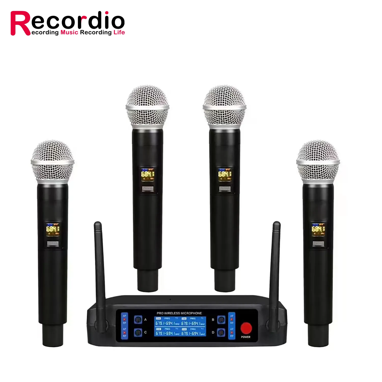GAW-GLXD8 4X16 Channel UHF Wireless Microphone Vocal Handheld Mic 100 meter distance strong signal Performance Home Karaoke